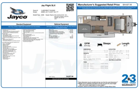 Another view of 2026 JAYCO JAY FLIGHT SLX 260BH for sale in Fargo, ND at McLaughlin's RV and Marine