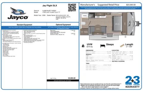 Another view of 2026 JAYCO JAY FLIGHT SLX 170FQ SE for sale in Fargo, ND at McLaughlin's RV and Marine