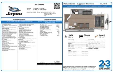 Another view of 2026 Jayco JAY FEATHER 21MML for sale in Fargo, ND at McLaughlin's RV and Marine - Fargo