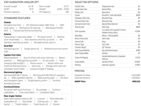 Another view of 2026 PREMIER SUNSATION 230 ANGLER PTX TRIPLE 200HP BUNK TRAILER for sale in Fargo, ND at McLaughlin's RV and Marine - Fargo