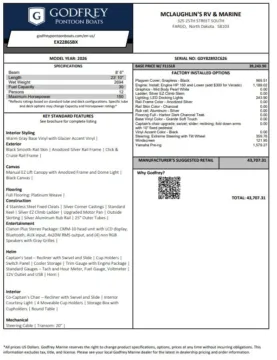 Unknown 2026 GODFREY XPERIENCE 2286 SBX 115HP BUNK TRAILER for sale in Fargo, ND