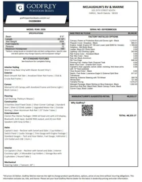 Unknown 2026 GODFREY XPERIENCE 2286 SBX 115HP BUNK TRAILER for sale in Fargo, ND