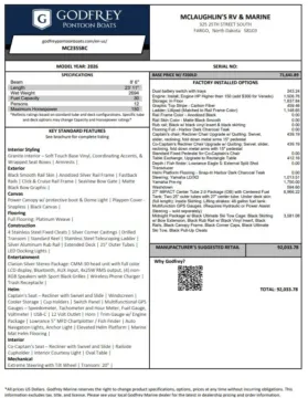 Unknown 2026 GODFREY MONACO 235 SBC TRIPLE 200HP BUNK TRAILER for sale in Fargo, ND