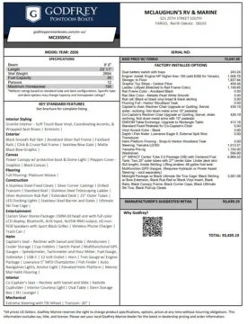 Unknown 2026 GODFREY MONACO 235 SFLC TRIPLE 200HP BUNK TRAILER for sale in Fargo, ND