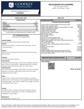 Unknown 2026 GODFREY XPERIENCE 2286 SBX 150HP BUNK TRAILER for sale in Fargo, ND