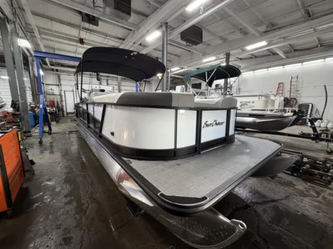 Another view of 2026 SUNCHASER ECLIPSE 25 LR DH TRIPLE 250HP BUNK TRAILER for sale in Fargo, ND at McLaughlin's RV and Marine - Fargo