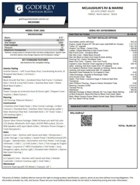 Another view of 2026 GODFREY MONACO 235 SBC 150HP BUNK TRAILER for sale in Fargo, ND at McLaughlin's RV and Marine - Fargo