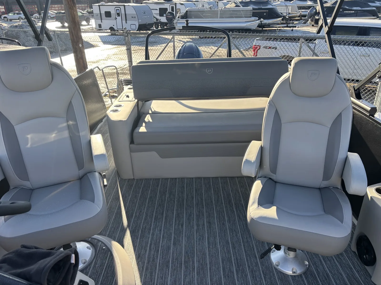 Black 2026 PREMIER SUNSATION 230 RL PTX TRIPLE 200HP BUNK TRAILER for sale in Fargo, ND