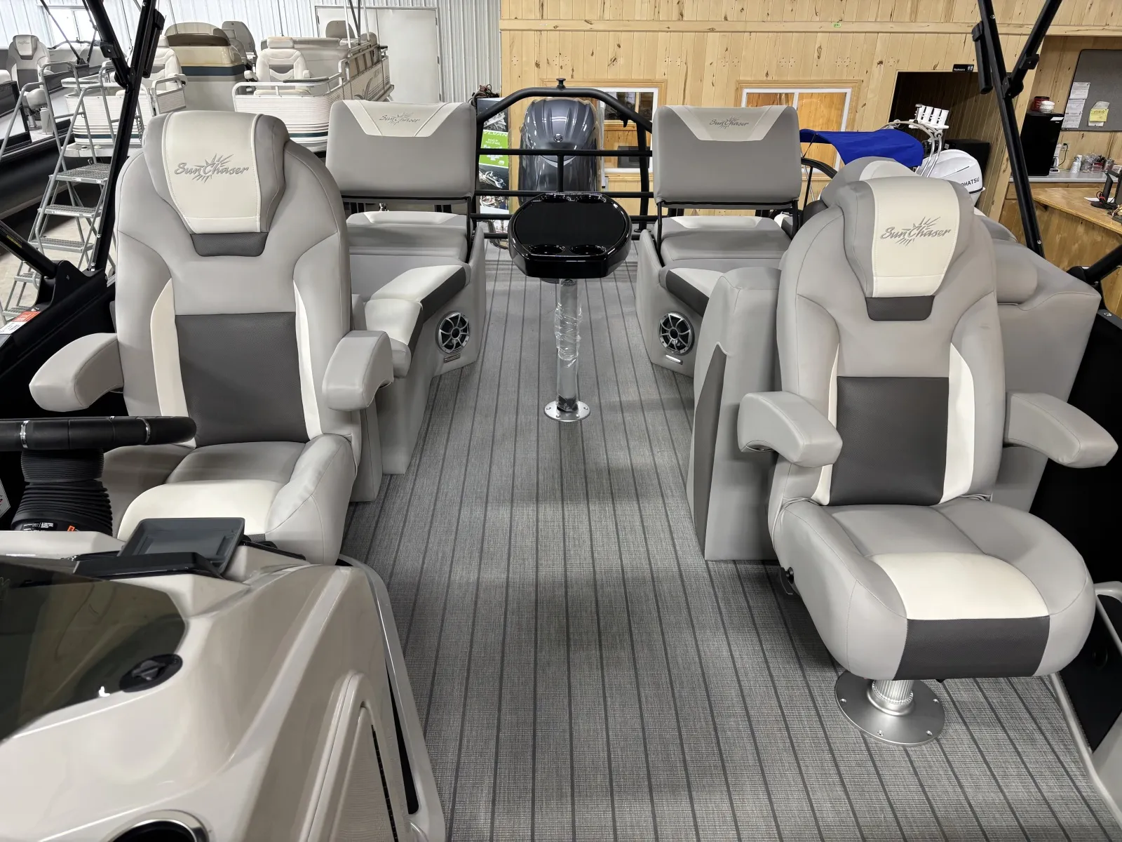 Photos of 2026 SUNCHASER ECLIPSE 23 LR DH 150HP BUNK TRAILER for sale in Fargo, ND at McLaughlin's RV and Marine - Fargo