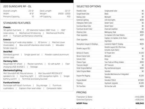 Another view of 2026 PREMIER SUNSCAPE 220 RF 150HP BUNK TRAILER for sale in Fargo, ND at McLaughlin's RV and Marine - Fargo