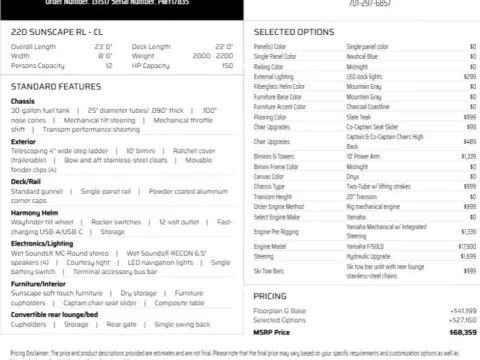 Another view of 2026 PREMIER SUNSCAPE 220 RL 150HP BUNK TRAILER for sale in Fargo, ND at McLaughlin's RV and Marine - Fargo