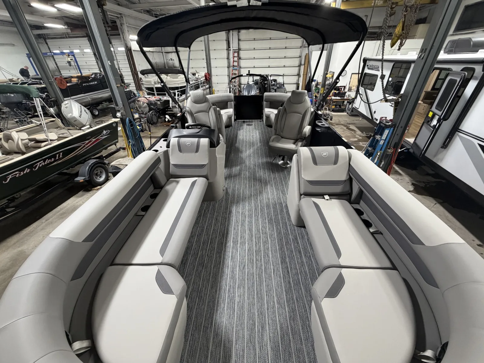 Photos of 2026 PREMIER SUNSCAPE 220 RF PTX TRIPLE 200HP BUNK TRAILER for sale in Fargo, ND at McLaughlin's RV and Marine - Fargo