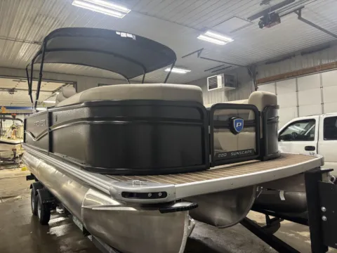 Photos of 2026 PREMIER SUNSCAPE 220 RL PTX TRIPLE 200HP BUNK TRAILER for sale in Fargo, ND at McLaughlin's RV and Marine - Fargo