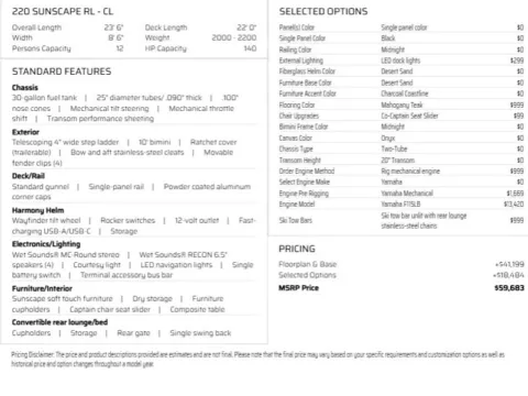 Another view of 2026 PREMIER SUNSCAPE 220 RL 115HP BUNK TRAILER for sale in Fargo, ND at McLaughlin's RV and Marine - Fargo