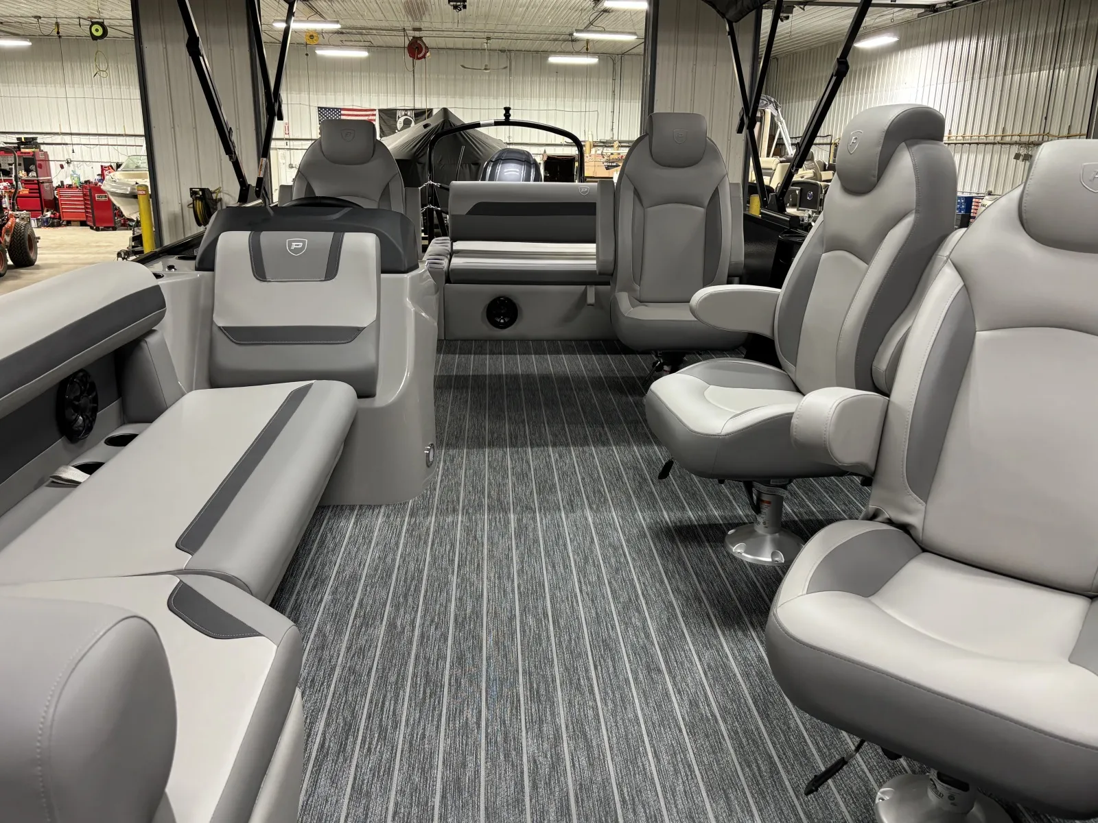 Gray 2026 PREMIER SUNSCAPE 220 RL PTX TRIPLE 200HP BUNK TRAILER for sale in Fargo, ND