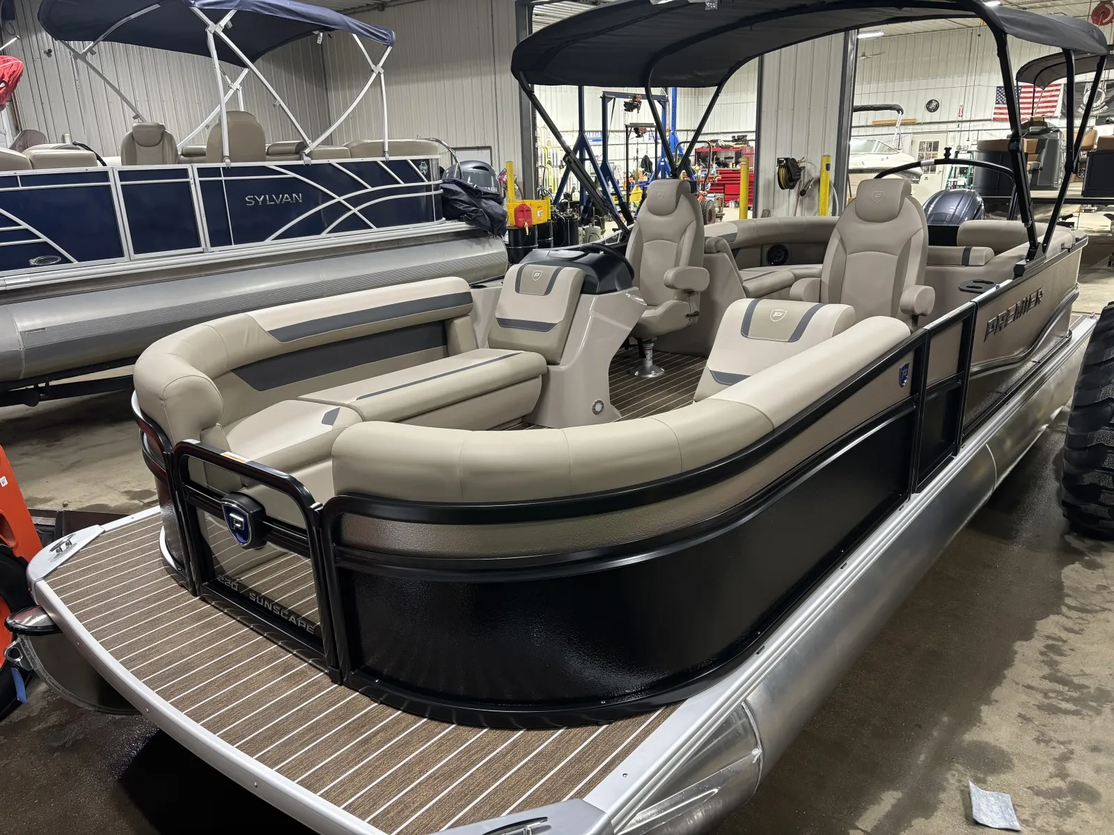 Black 2026 PREMIER SUNSCAPE 220 RF 150HP LEGS BUNK TRAILER for sale in Detroit Lakes, MN