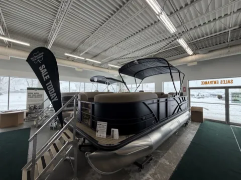 Another view of 2026 SYLVAN MIRAGE 820 PARTY FISH 90HP BUNK TRAILER for sale in Fargo, ND at McLaughlin's RV and Marine - Fargo