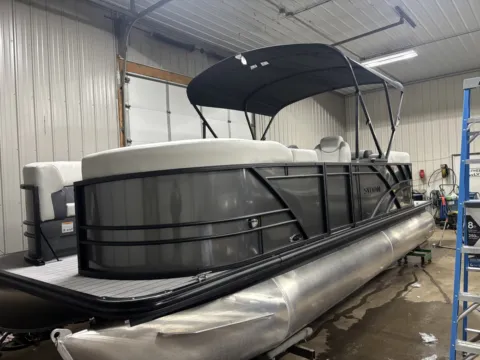 Another view of 2026 SYLVAN MIRAGE 822 LZ 115HP BUNK TRAILER for sale in Detroit Lakes, MN at McLaughlin's RV & Marine - Detroit Lakes