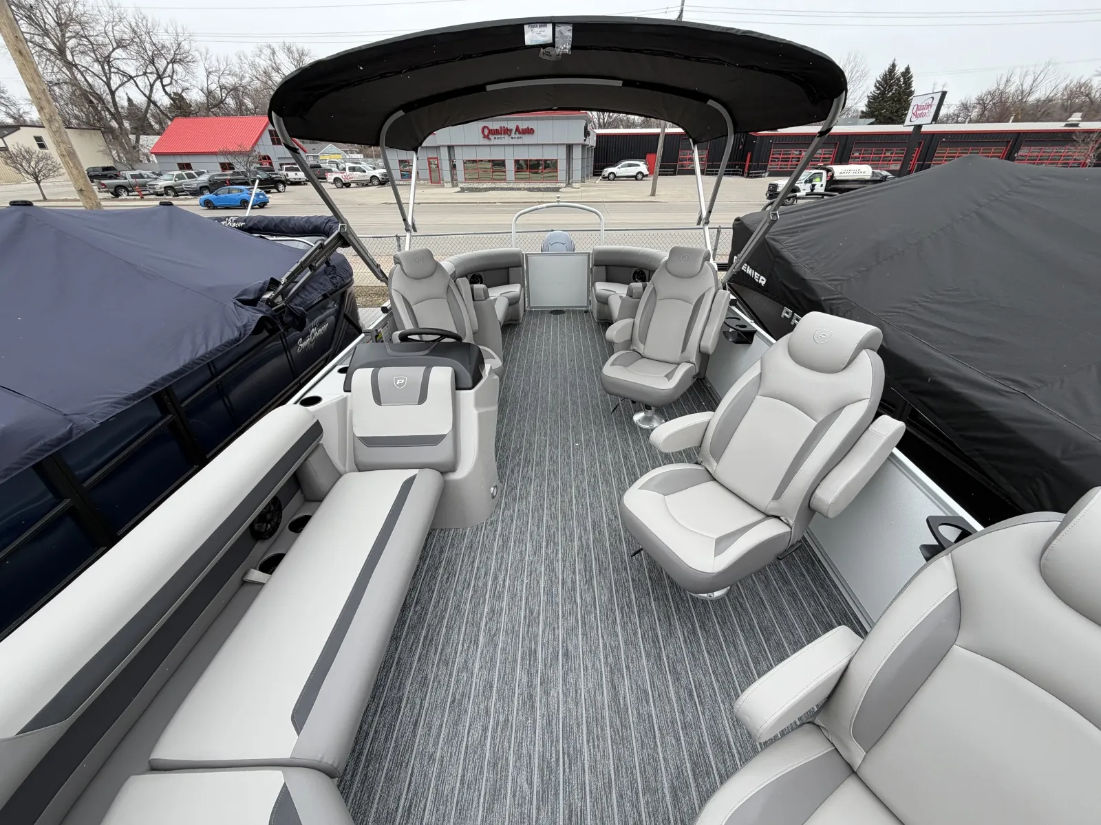 White 2026 PREMIER SUNSCAPE 220 RF 115HP BUNK TRAILER for sale in Fargo, ND