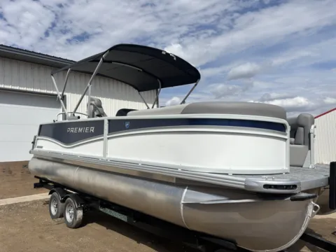 White 2026 PREMIER SUNSCAPE 220 RL PTX TRIPLE 200HP BUNK TRAILER for sale in Detroit Lakes, MN