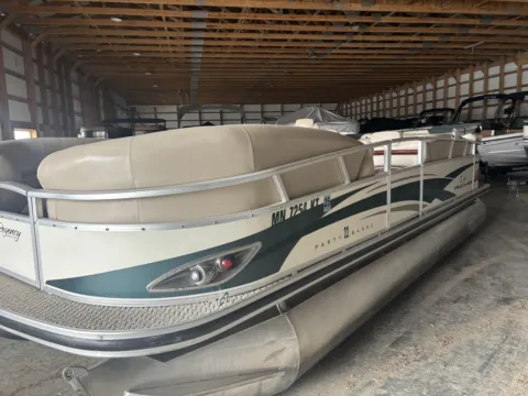 Another view of 2010 TRACKER PARTY BARGE 22 90HP BUNK TRAILER for sale in Fargo, ND at McLaughlin's RV and Marine - Fargo