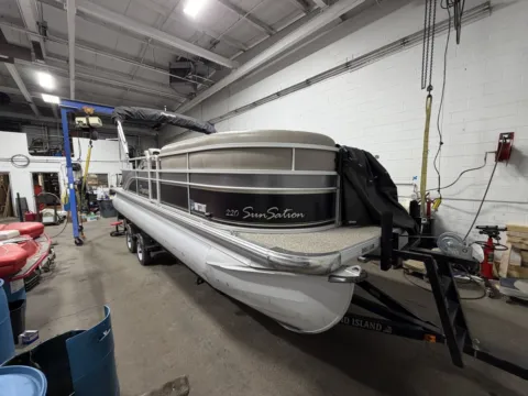 Another view of 2011 PREMIER SUNSATION 225 90HP LEGS BUNK TRAILER for sale in Fargo, ND at McLaughlin's RV and Marine - Fargo