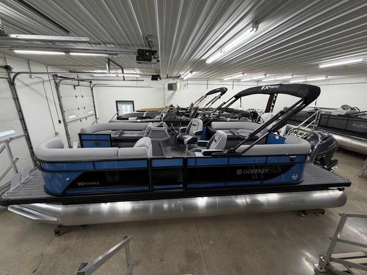 Blue 2026 GODFREY XPERIENCE 2286 SBX 115HP BUNK TRAILER for sale in Fargo, ND