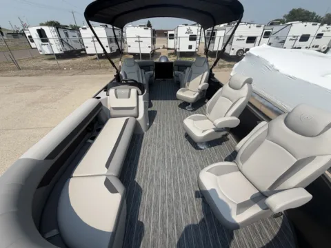 Photos of 2027 PREMIER SUNSCAPE 220 RF 115HP BUNK TRAILER for sale in Fargo, ND at McLaughlin's RV and Marine - Fargo