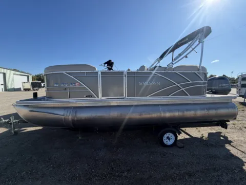 Another view of 2021 SYLVAN MIRAGE 820 LZ 115HP LEGS BUNK TRAILER COVER for sale in Fargo, ND at McLaughlin's RV and Marine - Fargo