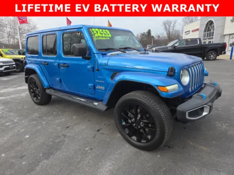 Blue 2022 Jeep Wrangler 4xe Unlimited Sahara for sale in Hamburg, PA