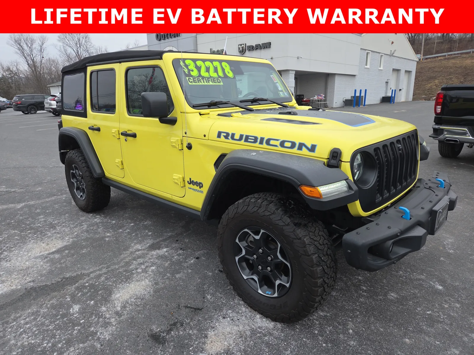 Yellow 2022 Jeep Wrangler 4xe Unlimited Rubicon for sale in Hamburg, PA