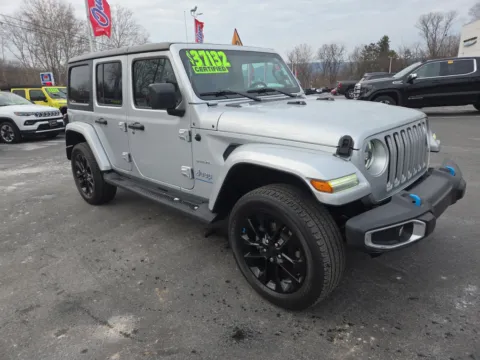 Silver 2023 Jeep Wrangler 4xe Sahara for sale in Hamburg, PA