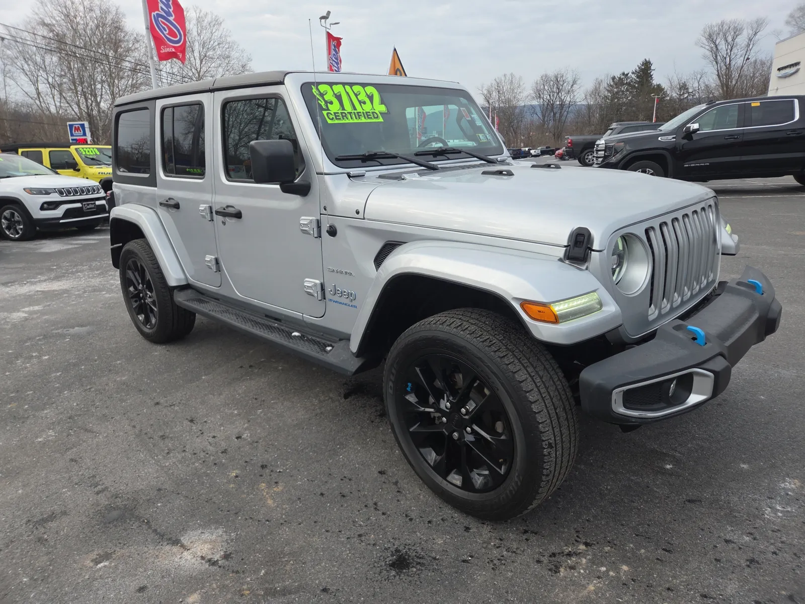 Silver 2023 Jeep Wrangler 4xe Sahara for sale in Hamburg, PA