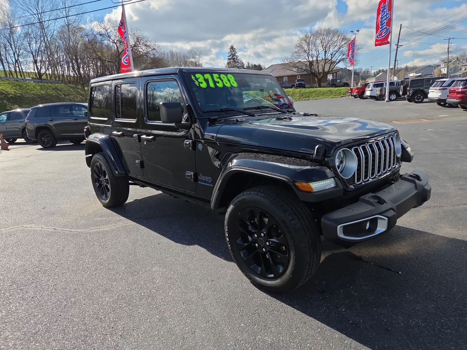 Black 2025 Jeep Wrangler 4xe Sahara for sale in Hamburg, PA