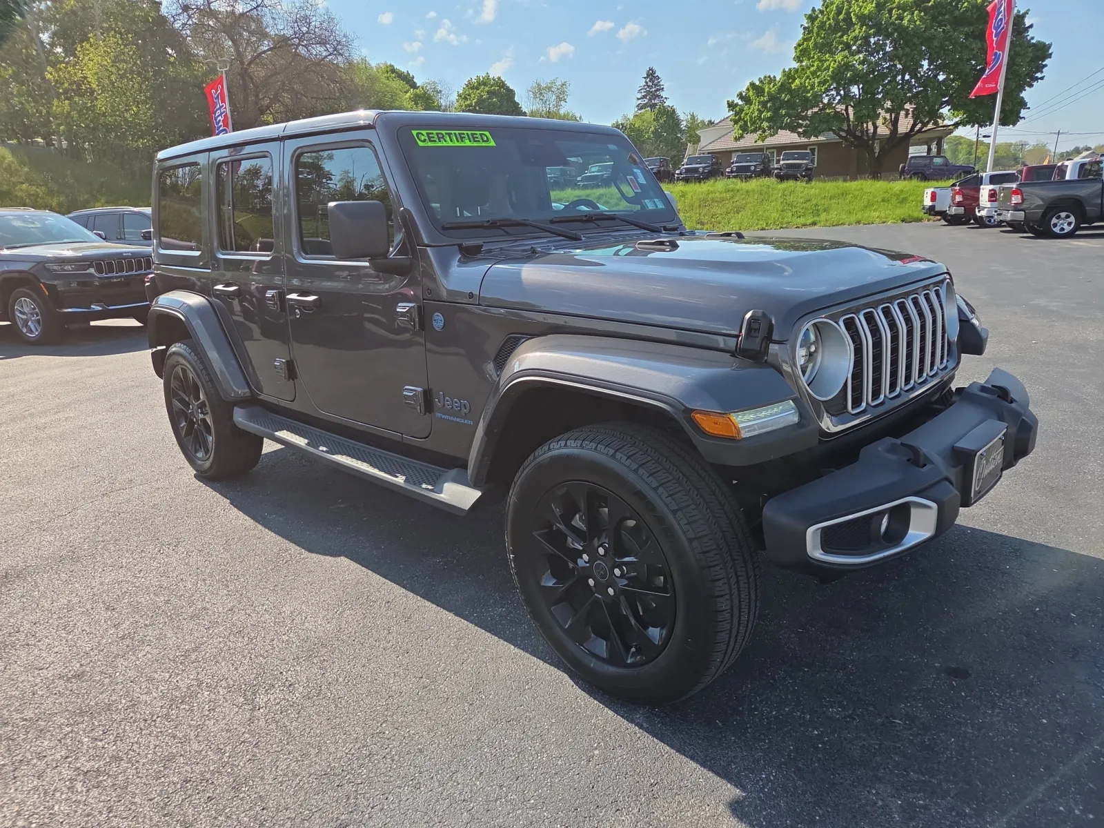 Gray 2025 Jeep Wrangler 4xe Sahara for sale in Hamburg, PA