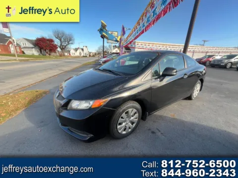 Black 2012 HONDA CIVIC LX for sale in Scottsburg, IN