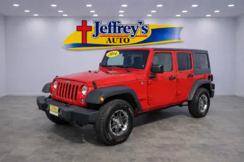 Red 2014 JEEP WRANGLER UNLIMI SPORT for sale in Scottsburg, IN
