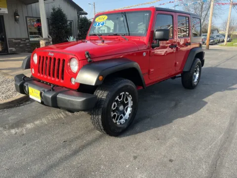 Red 2014 JEEP WRANGLER UNLIMI SPORT for sale in Scottsburg, IN