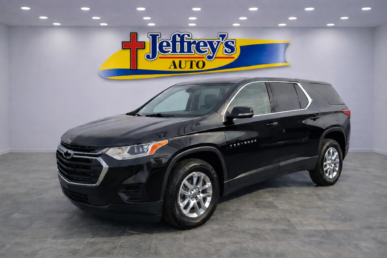 Black 2021 CHEVROLET TRAVERSE LS for sale in Scottsburg, IN