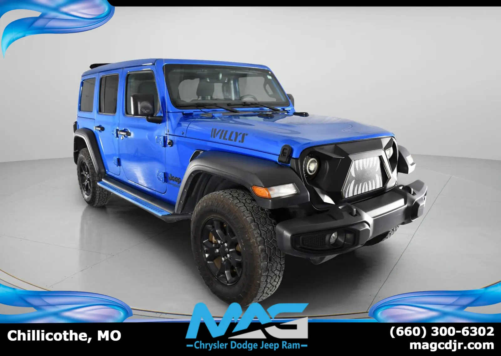 Blue 2021 Jeep Wrangler Unlimited Willys for sale in Chillicothe, MO