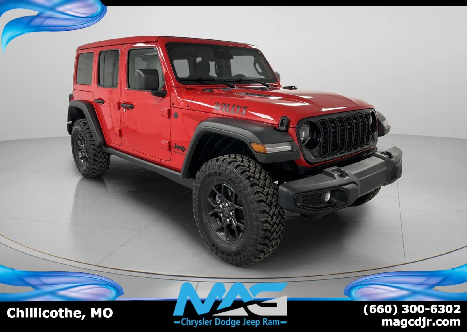 Red 2026 Jeep Wrangler Willys for sale in Chillicothe, MO