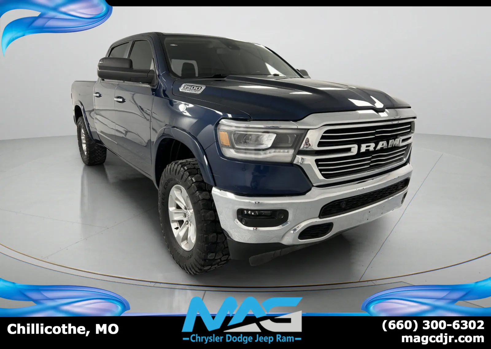 Blue 2020 Ram 1500 Laramie for sale in Chillicothe, MO