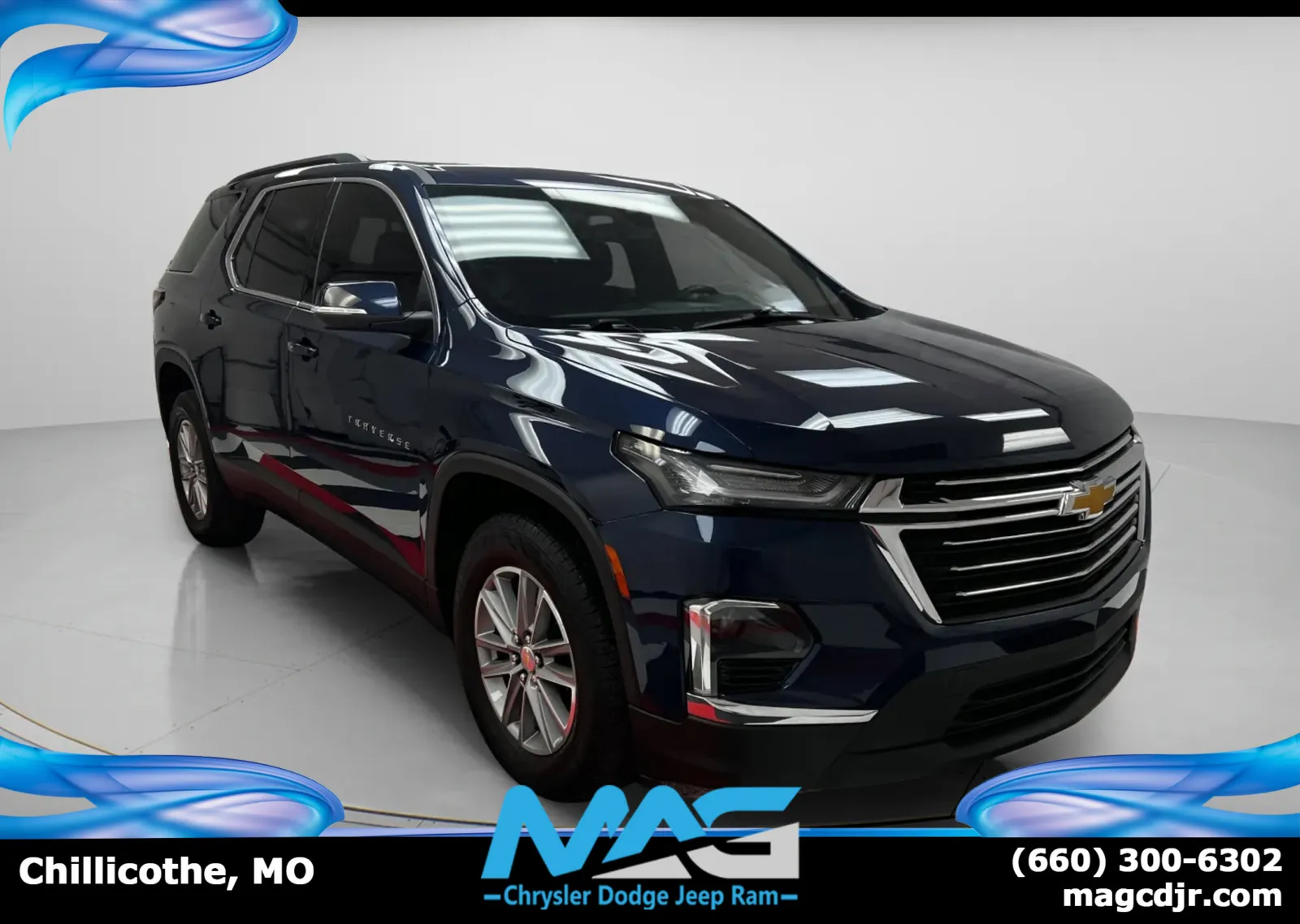 Blue 2022 Chevrolet Traverse LT Cloth for sale in Chillicothe, MO