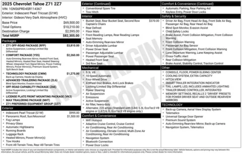 Photos of 2025 Chevrolet Tahoe Z71 for sale in Omaha, NE at Gregg Young Chevrolet of Omaha