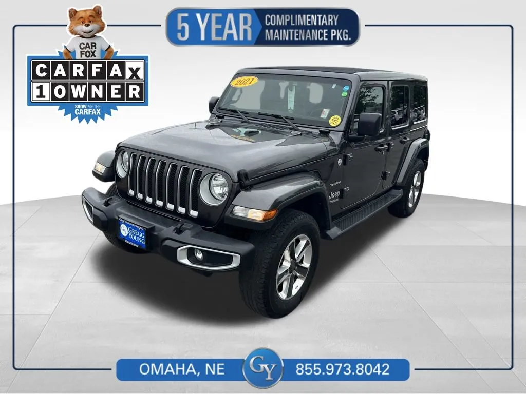 Gray 2021 Jeep Wrangler Unlimited Sahara for sale in Omaha, NE