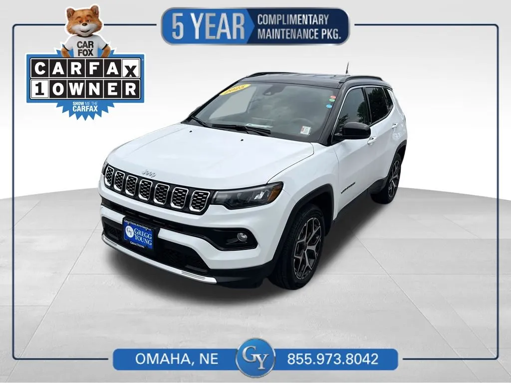 White 2025 Jeep Compass Limited for sale in Omaha, NE