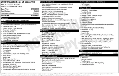 Photos of 2020 Chevrolet Sonic LT for sale in Omaha, NE at Gregg Young Chevrolet - Omaha