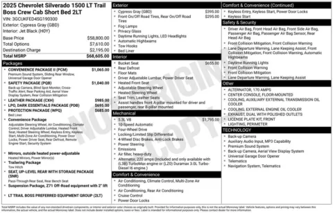 Photos of 2025 Chevrolet Silverado 1500 LT Trail Boss for sale in Omaha, NE at Gregg Young Chevrolet of Omaha