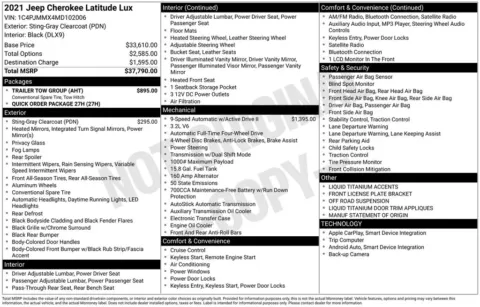 Photos of 2021 Jeep Cherokee Latitude Lux for sale in Atlantic, IA at Gregg Young Atlantic