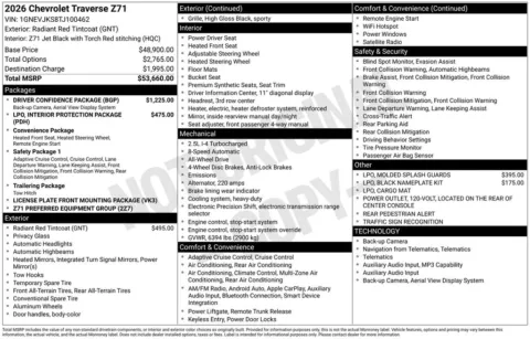 Photos of 2026 Chevrolet Traverse Z71 for sale in Atlantic, IA at Gregg Young Atlantic